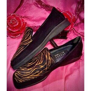 STUART WIETZMAN…CALF HAIR…ZEBRA PRINT…SLIP-ON LOAFERS…WOMENS …SIZE 6B